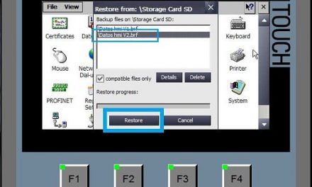 Restore programa HMI TIA Portal pasar datos de tarjeta a HMI