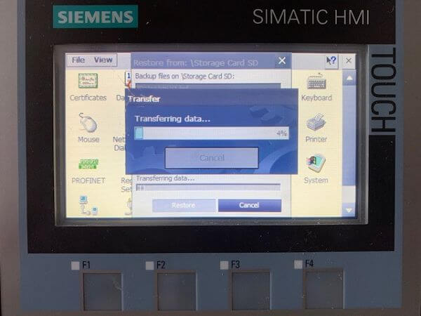 Transfiriendo datos de la tarjeta SD a la HMI