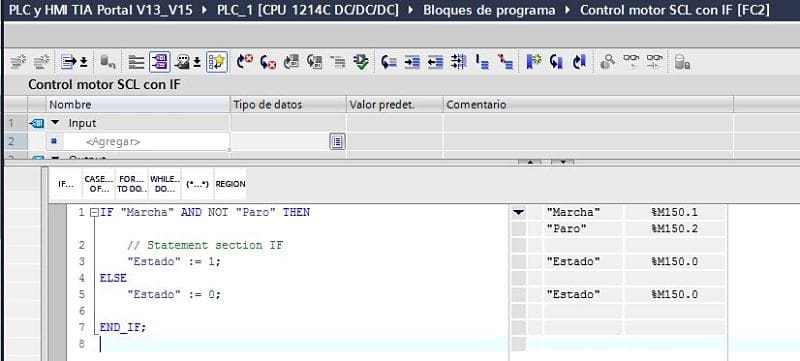Utilizar un IF para activar la marca de Estado en el programa