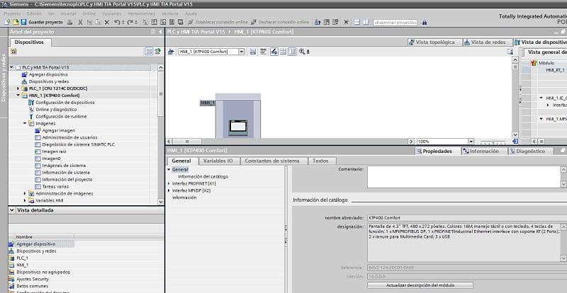 Cambiar Firmware HMI TIA Portal modificar aparato y versión