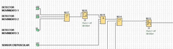 Componentes software utilizados en programa de control luces casa con LOGO