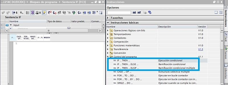 Distintas sentencias IF en las instrucciones de SCL TIA Portal