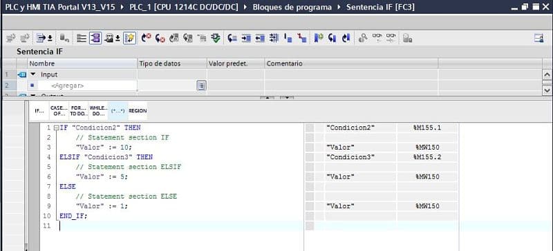 Función SCL TIA PORTAL IF con ELSEIF