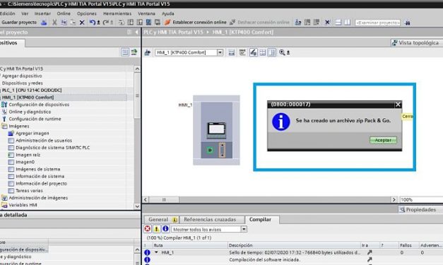 PACK and GO TIA Portal archivo para transferir a otra HMI