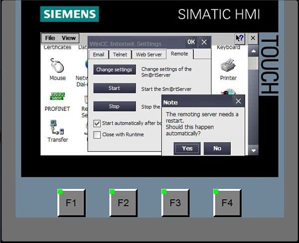 Petición para reiniciar HMI desde sm@rtserver