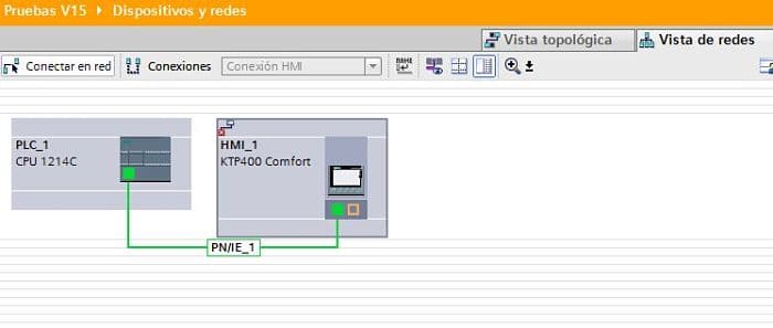 Red Profinet entre PLC y HMI