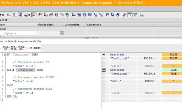 SCL TIA Portal IF funcionamiento y cómo utilizarlo con ELSE