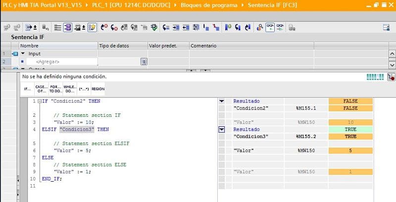 SCL TIA Portal IF funcionamiento y cómo utilizarlo con ELSE