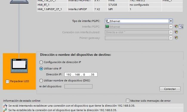 Modo de transferencia en HMI seleccionarlo en Control Panel