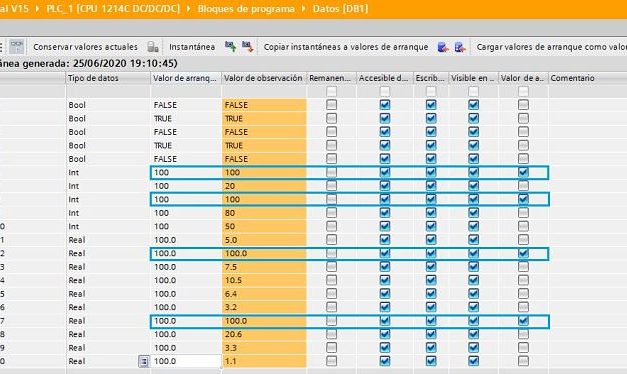 Transferir DB a PLC TIA Portal solo los datos seleccionados