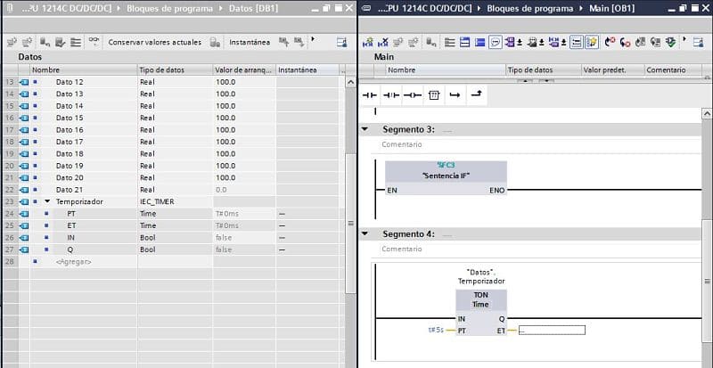 TIA Portal reconoce el temporizador después de la compilación