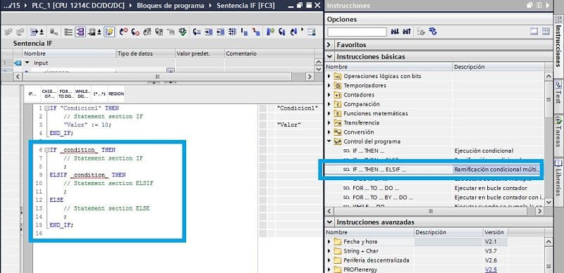 Utilizar IF junto con ELSEIF en SCL TIA Portal