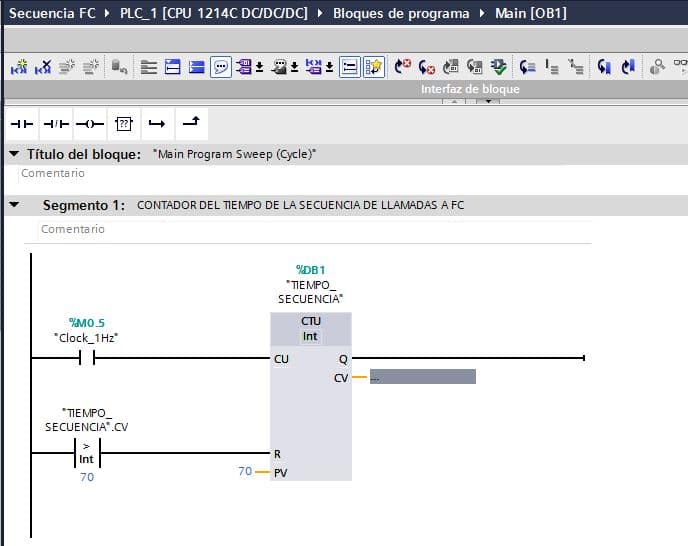 Volver a empezar en TIA Portal secuencia lectura de datos de los FC