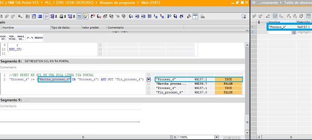 SET RESET SCL TIA Portal cómo hacer SET a una marca SCL