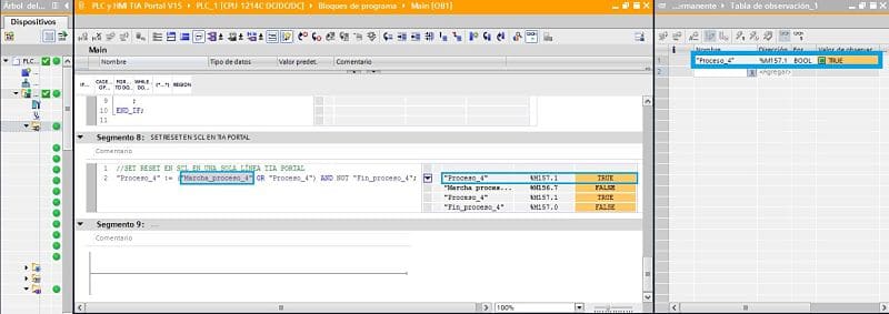 SET RESET SCL TIA Portal cómo hacer SET a una marca SCL