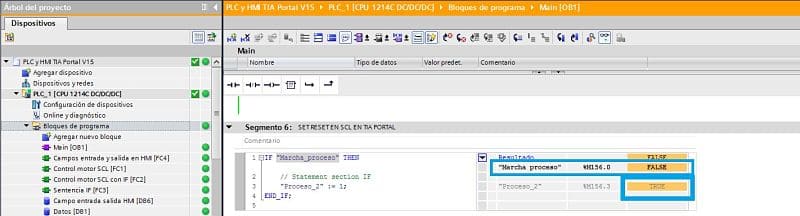 SET RESET SCL TIA Portal se ha hecho el SET a la marca en SCL