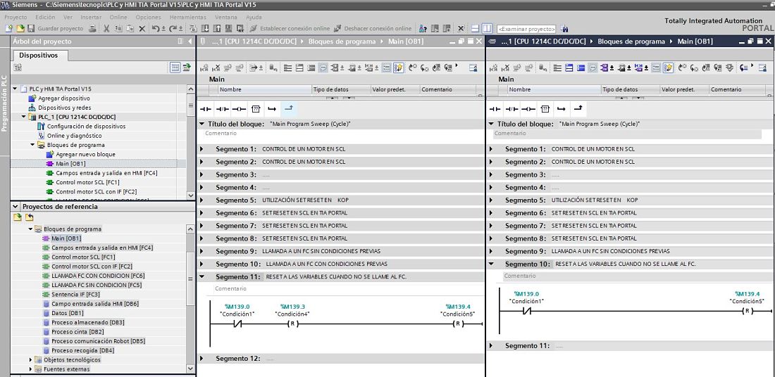 Abrir varios bloques de cada proyecto TIA Portal para comparar