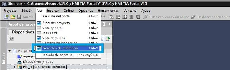 Activar Proyectos de referencia para comparar proyecto TIA Portal Offline