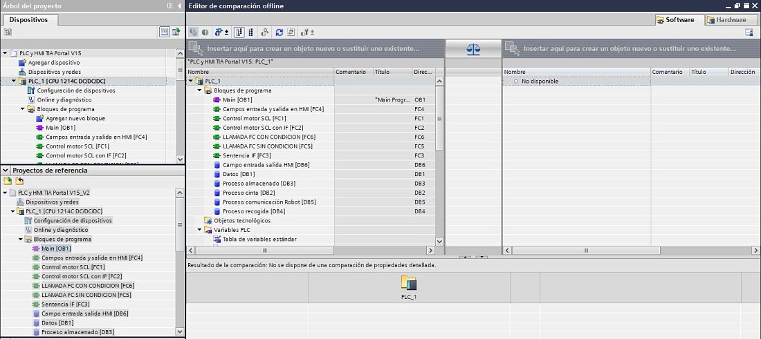 Comparar proyecto TIA Portal Offline Offline