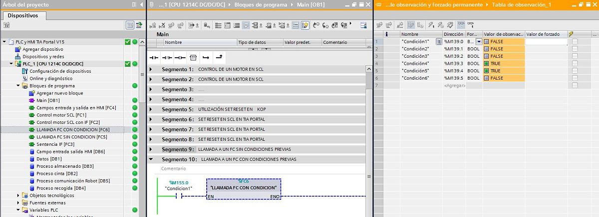 Comprobar en FC TIA Portal variables que siguen activadas sin llamar al FC