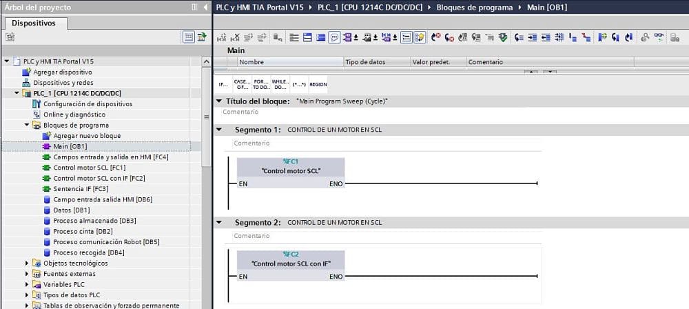 Llamada a un FC en TIA Portal sin condiciones previas