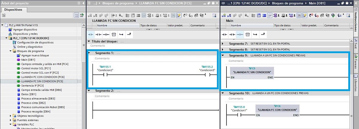 Programar código para activar una marca en FC TIA Portal variables