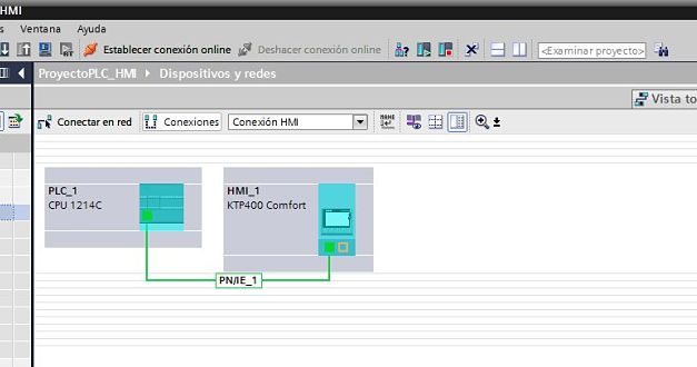 TIA Portal PLC HMI integrados en proyecto y Red Profinet