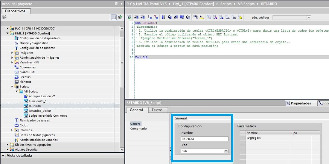 Script de tipo Sub en TIA Portal
