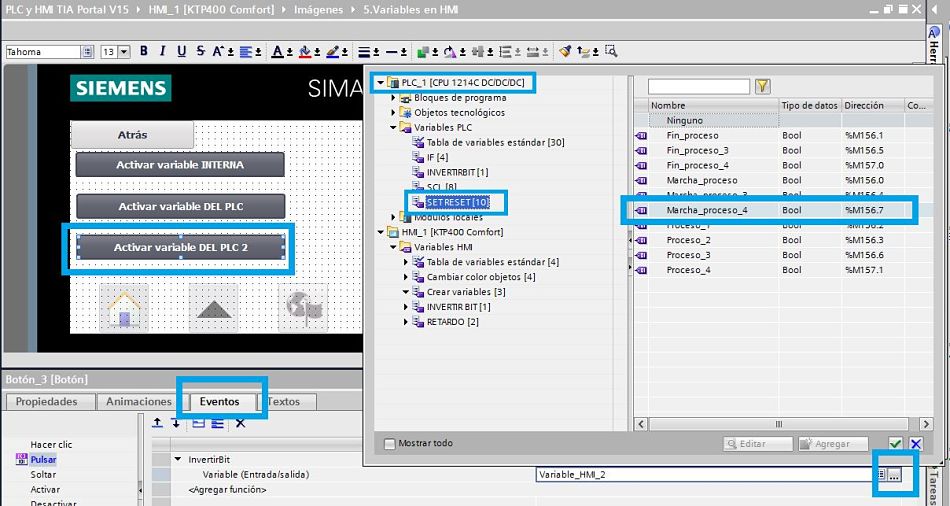 Variables HMI TIA Portal usar las variables del PLC en la HMI