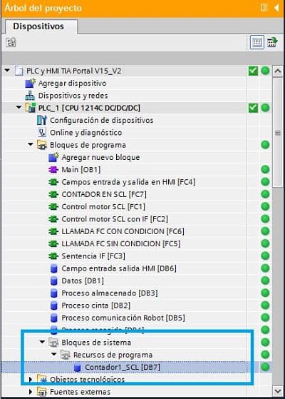 Abrir el DB de instancia para simular los valores del contaje