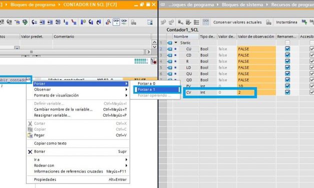 Contador TIA Portal SCL definición y funcionamiento en SCL