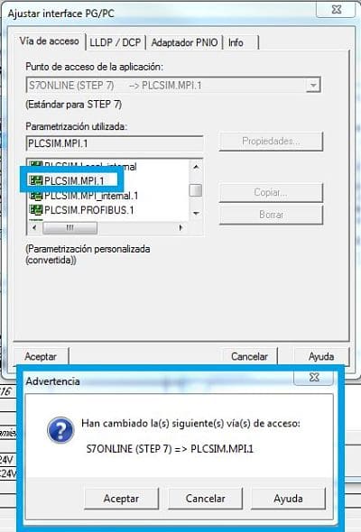 Cambio del Interface de comunicación a MPI en Step7