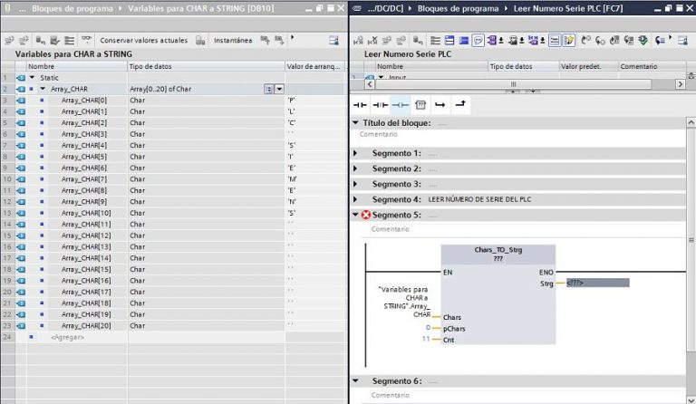 Convertir char a string TIA Portal cómo hacerlo y utilizarlo » tecnoplc