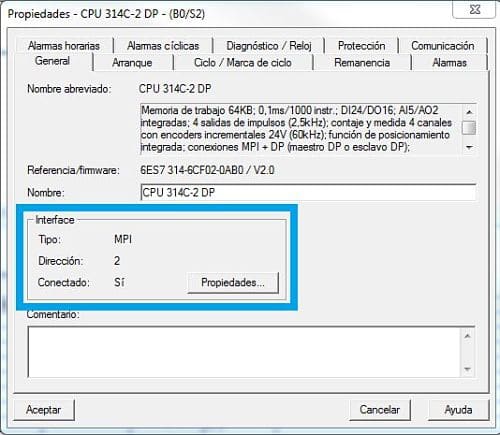 Conexión MPI conocida para el simulador Step7