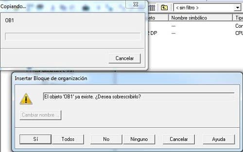 Copiando datos en el PLC del simulador