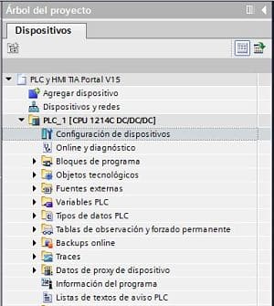 Entrar a la configuración de dispositivos en TIA Portal