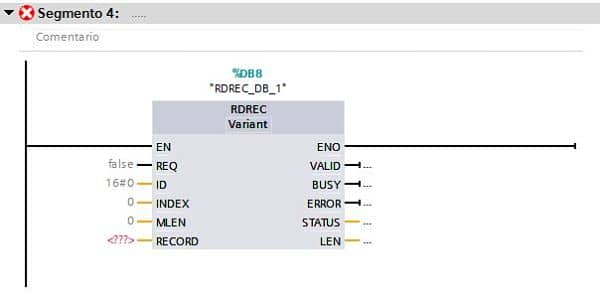 Función RDREC en TIA Portal