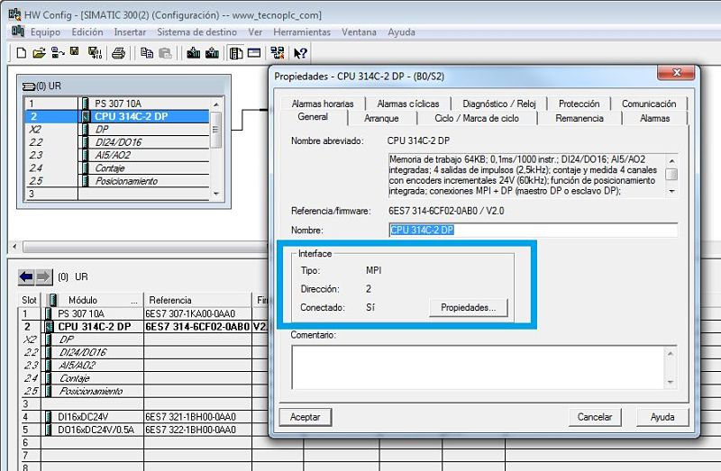 Interface MPI en el Hardware del proyecto Step7