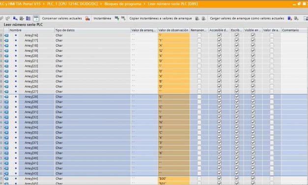 Número serie PLC TIA Portal cómo leerlo del PLC conectado