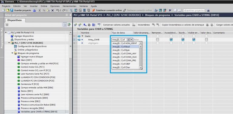 Convertir char a string TIA Portal cómo hacerlo y utilizarlo » tecnoplc