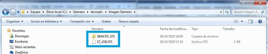 Archivos creados al guardar programa TIA Portal en una carpeta del ordenador