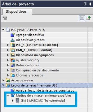 Se puede grabar programa TIA Portal a una tarjeta MMC de Siemens directamente