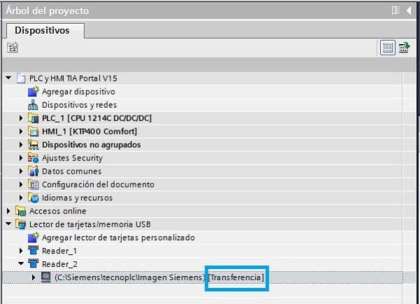 Se puede ver el modo de transferencia en el lector de tarjetas virtual