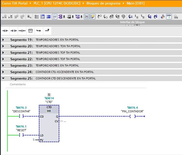 Contador CTD en TIA Portal