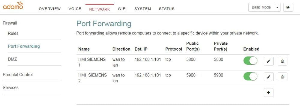 Abrir puertos en el Router para conectar smartphone a pantalla HMI Siemens