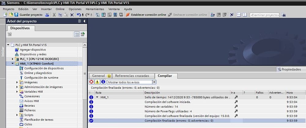 Compilación del proyecto finalizada con éxito