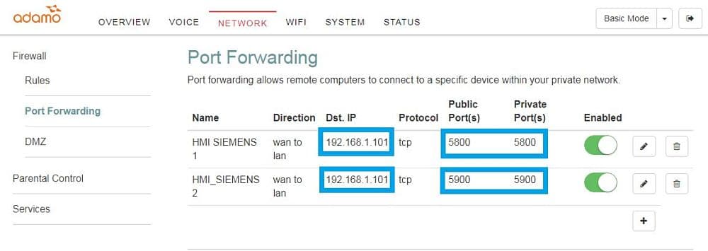 Conectar smartphone a pantalla indicando su dirección IP y los puertos habilitados