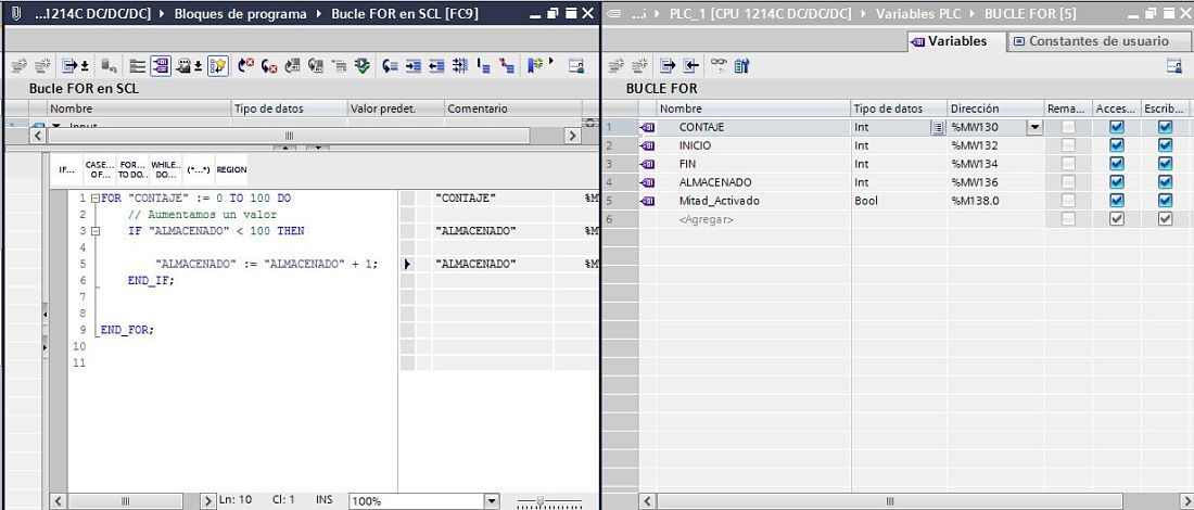 Ejecutar un proceso dentro del bucle FOR SCL TIA Portal