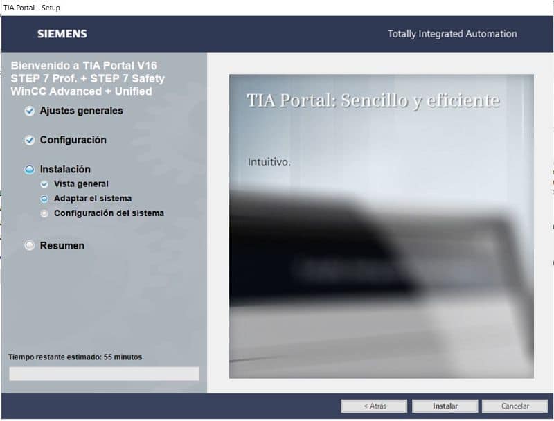 Iniciar proceso de instalar TIA Portal V16 en Windows 10