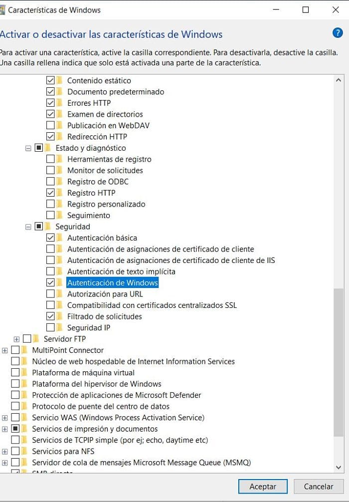 Opciones de diagnóstico y seguridad de Windows 10 aconsejables para TIA Portal